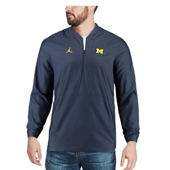 XXL Nike Jordan Michigan Wolverines 1/4 Zip Pullover Men's Navy Blue - Picture 1 of 12